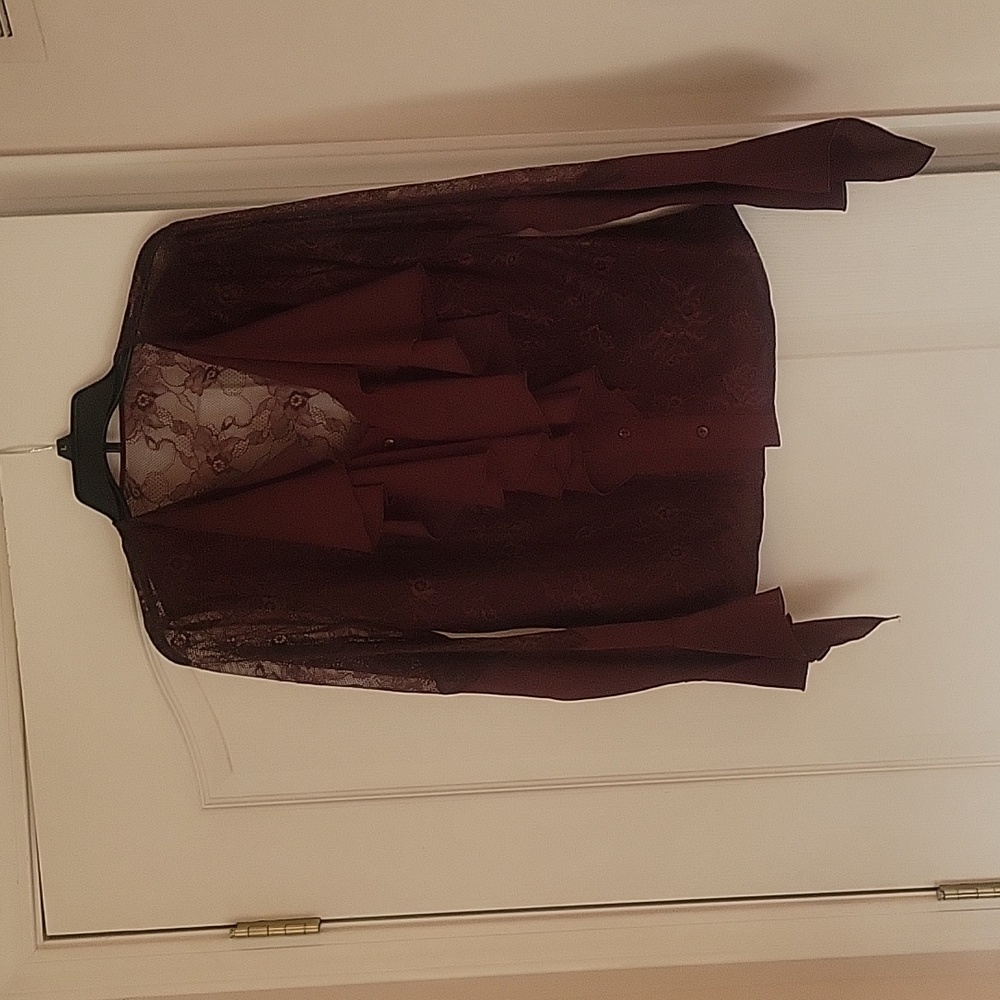 Burgundy lace blouse